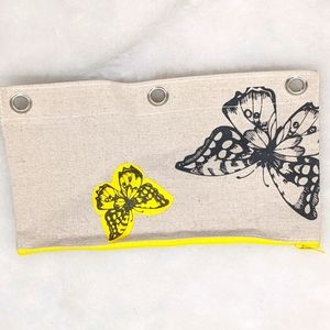 🍎 Canvas butterfly pencil case makeup bag